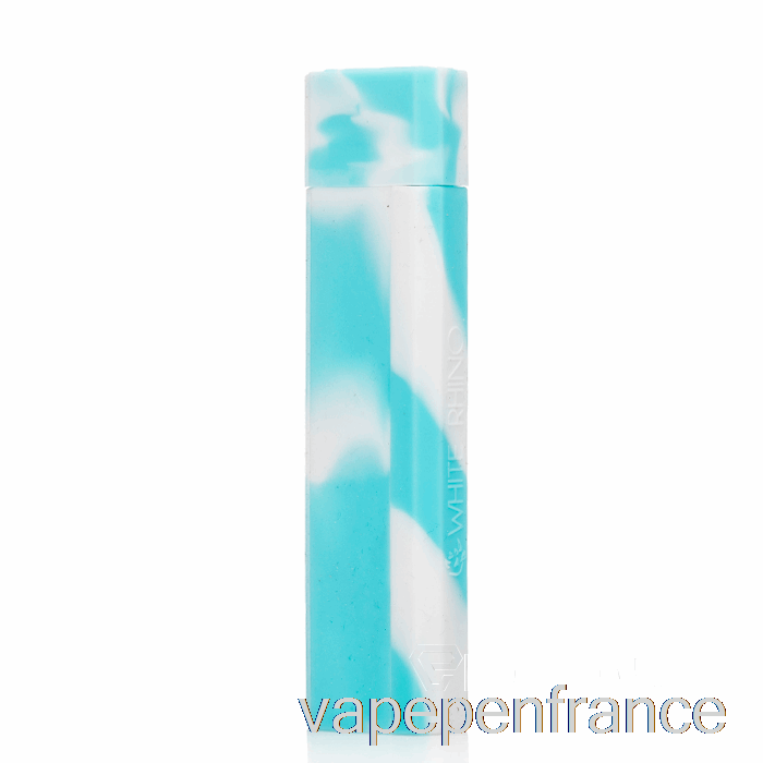 Stylo Vape En Silicone Rhinocéros Blanc [quartz] Bleu Bébé Blanc (lueur Uv)